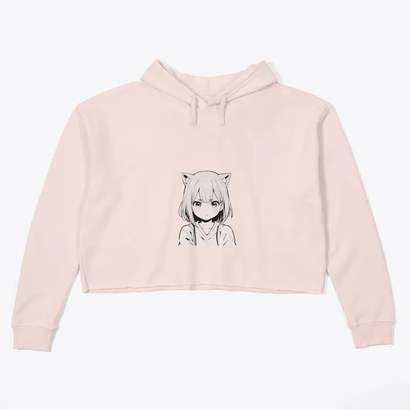  Women's crop cotton hoodie 100% Anime